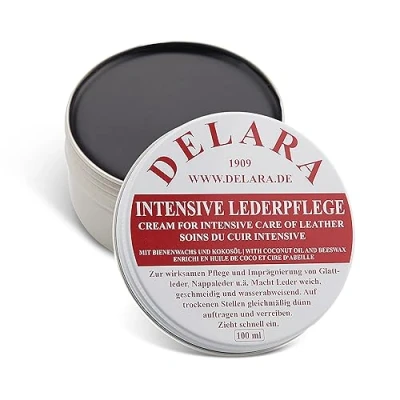 Image of DELARA Intensive leather care black, 100 ml Impregnates and protects very effectively, new formula with high quality coconut oil beeswax
