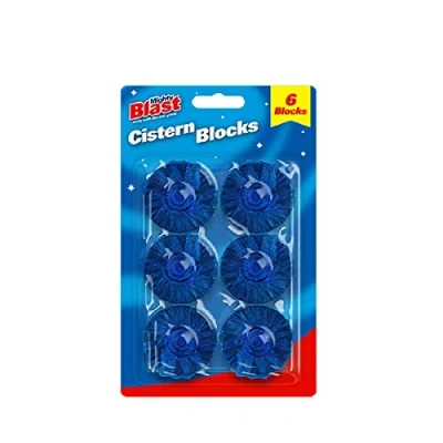 Image of Set Of 6 Toilet Cistern Blocks Blue Clean And Freshens