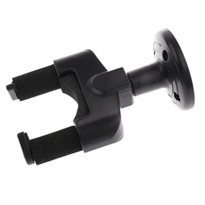 Image of Plastic Ukulele Wall Hanger Auto Lock Safety Mount Holder Black
