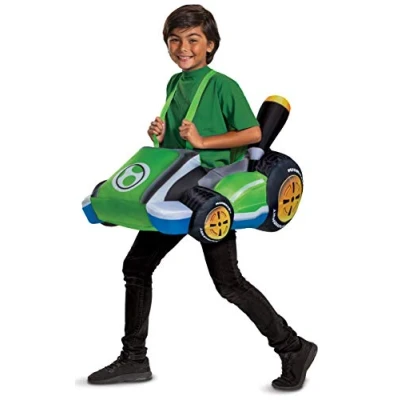 Image of Disguise Child Boys Mariokart Inflatable Yoshi Kart Costume One Size Fits Most Green