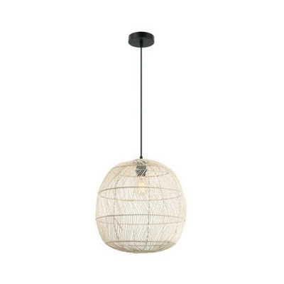 Image of Xanthi Wire Ceiling Pendant Lamp E27 Max 40W Rattan Natrual