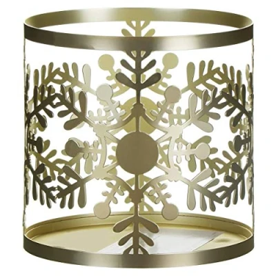 Image of Yankee Candle (YANK6 Snowflake Frost Holder, Metal, Gold, 11 cm
