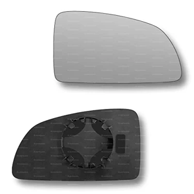 Image of Less4spares Replacement Wing Mirror Glass Right Compatible with Vauxhall Meriva 2002 2010 CLIP ON Driver Off side Convex