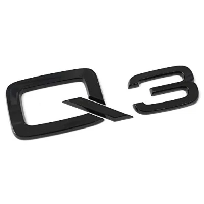 Image of Audi 83A071803 Lettering Q3 Logo Black Tuning Exclusive Edition Emblem Self Adhesive