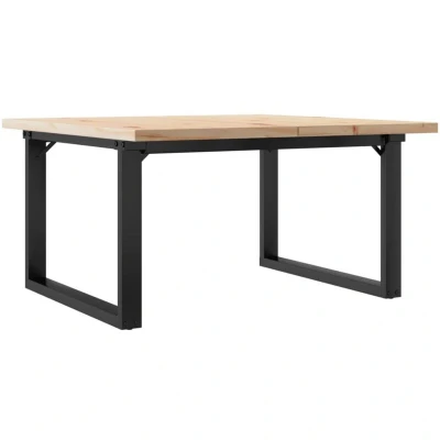 Image of vidaXL Coffee Table O Frame 90x90x45.5 cm Solid Wood Pine and Steel