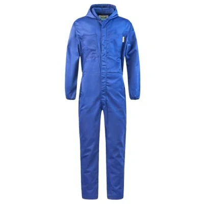 Image of Yukirtiq Men&#039;s Lightweight Hooded Overall Hard Wearing Solid Color Mechanics Boiler Suit Workwear Boilersuit Coverall, Royal Blue, S