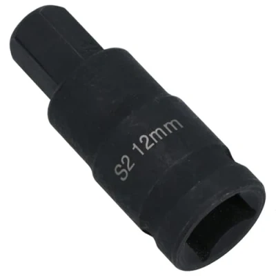 Image of M12 x 55mm 1/2in Drive Short Impact Impacted Allen hex Key Socket 12mm