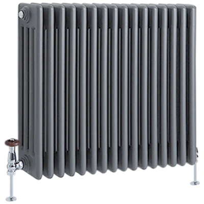 Image of Milano Windsor Anthracite Cast Iron Style Horizontal Four Column Radiator 600mm x 785mm