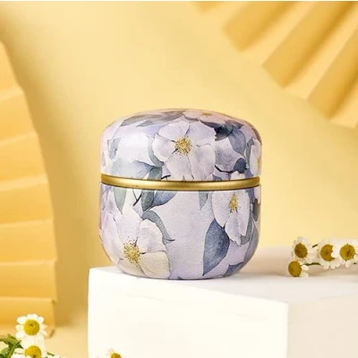 Image of Flower Design Mini Sugar Coffee Tea Tin Jar Metal Container Candy Sealed Cans Box (11)