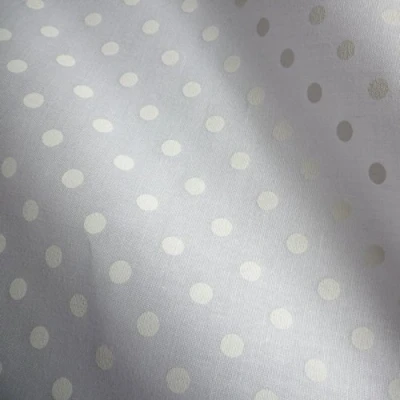 Image of White Polycotton Fabric with Printed 5mm Spot (Per Metre)
