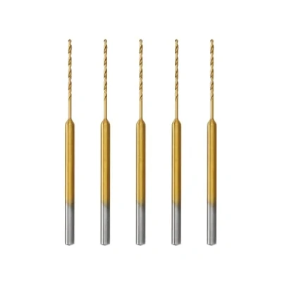 Image of OTOTEC 5Pcs HSS Micro Twist Drill Bit Drills Fast Cut Steel Spiral Bits Hand Tools Accessories Compatible with Proxxon 28852 0.8MM x 2.35MM