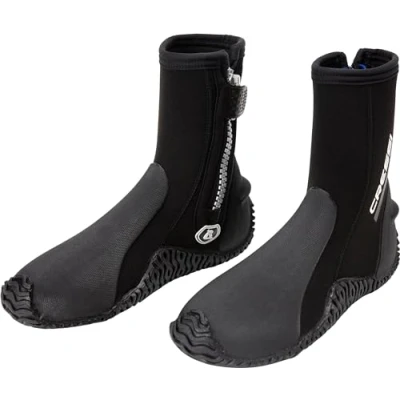 Image of Cressi Unisex Korsor 3mm Boots With Semi rigid Sole For Diving, Black, L EU