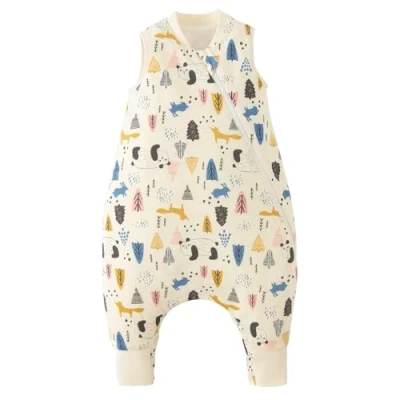Image of Duomiaomiao Baby Sleeping Bag 2.5 TOG, 100% Cotton with Legs Warm Feet 6 12 months, Panda