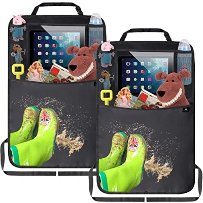 Image of Termichy Car Seat Back Organisers, Kick Mat Protector Organisers with Multi Pockets, Cover Waterproof CE ROHS Approved (2 Pack)