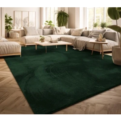 Image of TT Home Large Rug Short Pile Monochrome Modern Design Washable Yellow Gold, colour: Anthracite, Size:60x100 cm