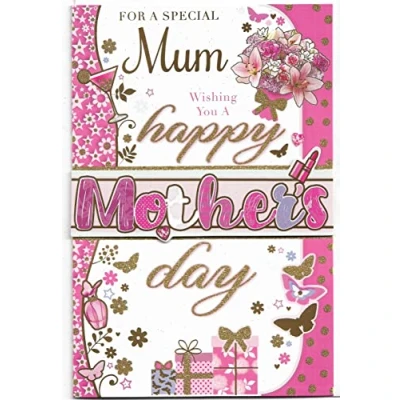 Image of Mothers Day Card For Mum 23 x 15 Cm (9 6 inches) A Special Wishing You Happy Mother&#039;s