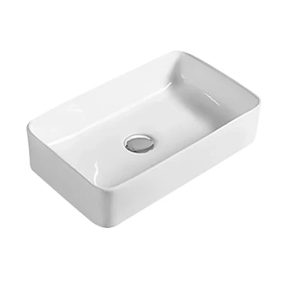 Image of Balterley Rectangular 1 Tap Hole Ceramic Countertop Vessel without Overflow 465mm