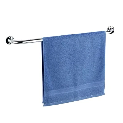 Image of Wenko 17928100 Towel Rail Basic 80 cm, Metal Stainless Steel, 86 x 6 9.5 Shiny