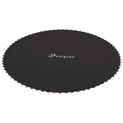 Image of SPORTNOW Trampoline Replacement Mat with Eight Rows of Stitching, Spring Pull Tool, 54 V Hooks, for 10ft Trampoline, Using 14cm Springs, Jumping Mat, Black