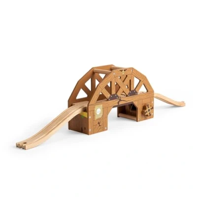 Image of Bigjigs Rail Rickety Bridge Collapsing Wooden Wild West Bridge, Includes 2 Track Pieces, Kids Train Set Accessories, Toddler Gifts For 3 Years Old +
