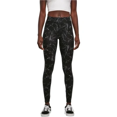 Image of Urban Classics SOFT AOP Leggings Trousers, Women&#039;s, Size: XS, Blackmarble