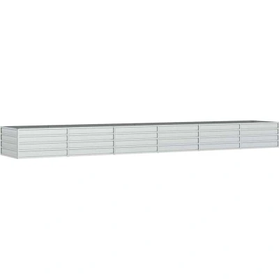 Image of vidaXL Garden Raised Bed Heavy Duty Galvanized Steel Round Shape Planter Versatile Outdoor Gardening Silver, 480x80x45 cm