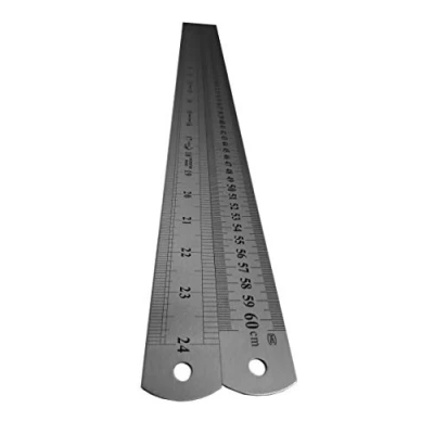 Image of Large Ruler 60Cm Metal Steel 24&quot; Measure Rule 600MM Craft Cutting with Waterproof Cover