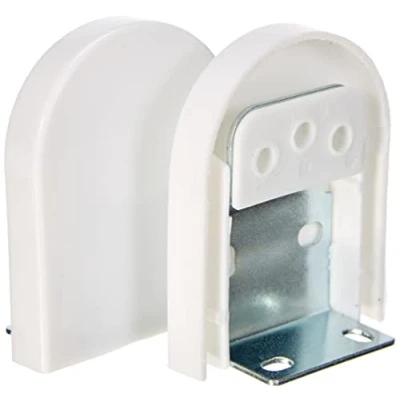 Image of GARDINIA Bracket for Roller Blinds, 2 Pack, Includes White Decorative Caps, Ceiling, Wall Or Recess Fitting, Plastic/Metal