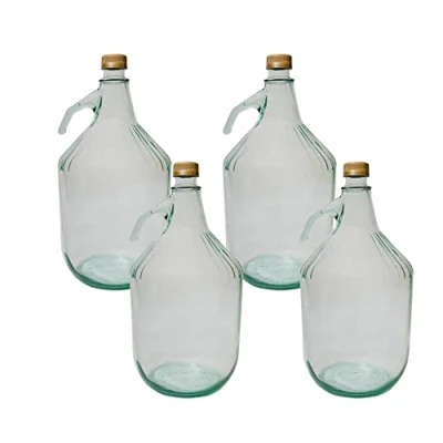 Image of DIAH DO IT AT HOME 4 x 5L Demijohn with Screw Cap Fermentation Carboy for Cider Wine Making Storage