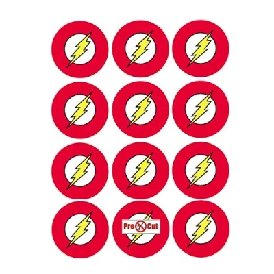 Image of 35 x Pre Cut The Flash Cake, Cupcake Toppers/Decorations Edible Wafer Paper