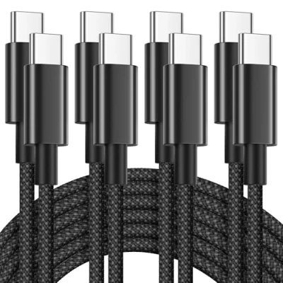 Image of USB C to Charger Cable 1M 4Pack, 60W for iPhone 16 15 Pro Max, iPad Air, Samsung Galaxy S25/S24/S23, Google Pixel,Switch 2, Nylon Type Fast Charging Braided