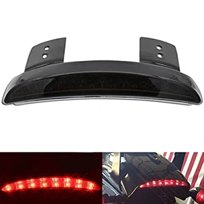 Image of NATGIC 1 PCS Motorcycle Brake Light Rear Fender Edge Red LED Motorbike Running Tail License Plate for Har*ley Sport ster XL 883N 1200N XL1200V XL1200X Smoke Shell
