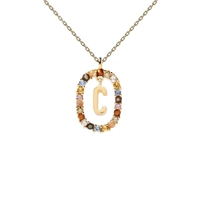Image of P D PAOLA Letter J Necklace 925 Sterling Silver 18k Gold Plated Jewellery for Women