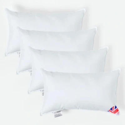 Image of HOMESCAPES 4 Pack Luxury Super Microfibre Cushion Inserts 30cm x 50cm (12 20) Perfect Bounce Back and Soft Cover Generously Filled Inner Pads Hypoallergenic Filler Handmade Machine Washable
