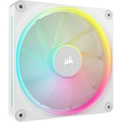 Image of Corsair iCUE LINK LX140 RGB 140mm PWM Fan Single Pack Dual Light Loops Requires System Hub (Sold Separately) AirGuide Technology White