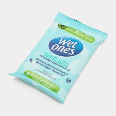 Image of Wet Ones &#039;Be Gentle&#039; Biodegradable Antibacterial Hand Wipes, 12 Pack