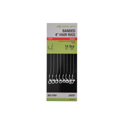 Image of Korum Banded Hair Rigs 8lb Size 14 10cm (8 pieces) Coarse rig