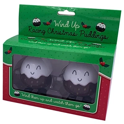Image of Diabolical Racing Christmas Puddings, Secret Santa Gifts for Him, Xmas Women, Funny Stocking Fillers, Wind Up Toys Kids, Gifts, Novelty Women