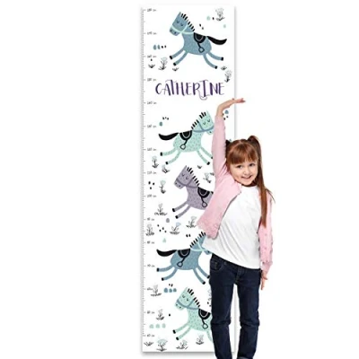 Image of Paper Themes Personalised Height Chart Blue Horses