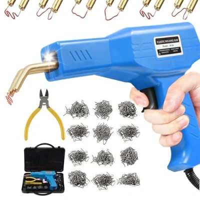 Image of 150W Hot Stapler Plastic Welding Machine, Car Bumper Crack Repair Kit, 800pcs Welder for Repairing Broken Plastic/Car Fender/Car Parts, with Plier, Flat/Outside Inside Corner/Wave Staples