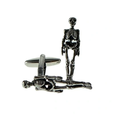 Image of English Made Skeleton Pewter Cufflinks Presented in a Box