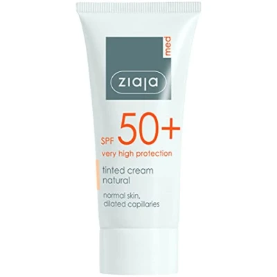 Image of Ziaja Med Spf 50+ Tinted Cream Natural / Normal Skin, Dilated Capillaries 50Ml