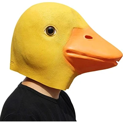 Image of PartyCostume Duck Mask Halloween Latex Animal Full Head