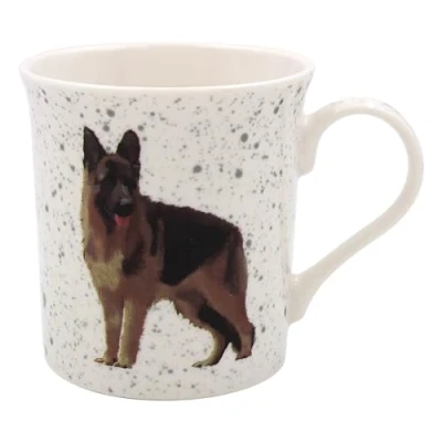 Image of Lesser &amp; Pavey British Designed Coffee Mug Ceramic Mugs for Home or Work Large Hot Drinks German Shepherd Tea and Cups Sarah Boddy