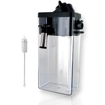 Image of DEKAROX Milk jug with lid and cleaning brush for DeLonghi 5513296641 coffee machine, fully automatic machine such as ECAM 23 24 25 350 352