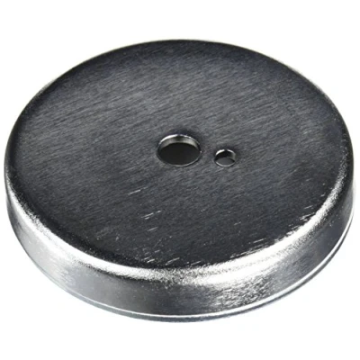Image of Ferrite Pot Magnet for Arts, Crafts, Model Making, DIY, Hobbies, Office, and Home 66mm dia x 10mm thick 8mm hole 39kg Pull