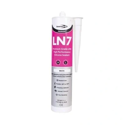 Image of Bond It LN7 Premium Low Modulus Neutral Cure Waterproof Pure LMN Silicone Sealant 100% Glass Ceramic Metal 310ml (White)