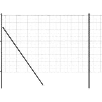 Image of vidaXL Euro Fence with 7 Posts 1.5x10 m Galvanised Steel Grey