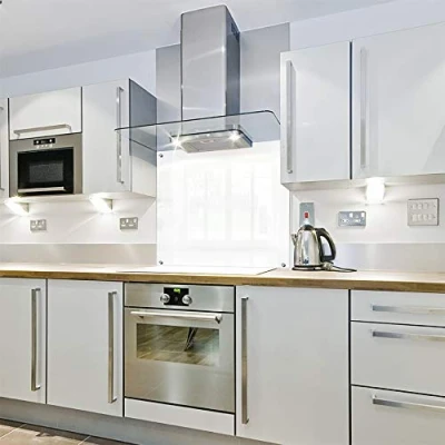 Image of White Colour Block Glass Splashback (1000w x 800h)