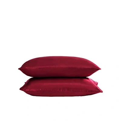 Image of 2 Pack Satin Silk pillow Case Soft Pure Mulberry Cover for Hair and Skin with Envelope Closure (Burgundy, Standard(50x75cm))